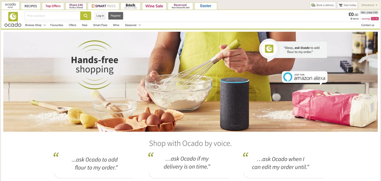 Voice Search is available to purchase groceries at Ocado